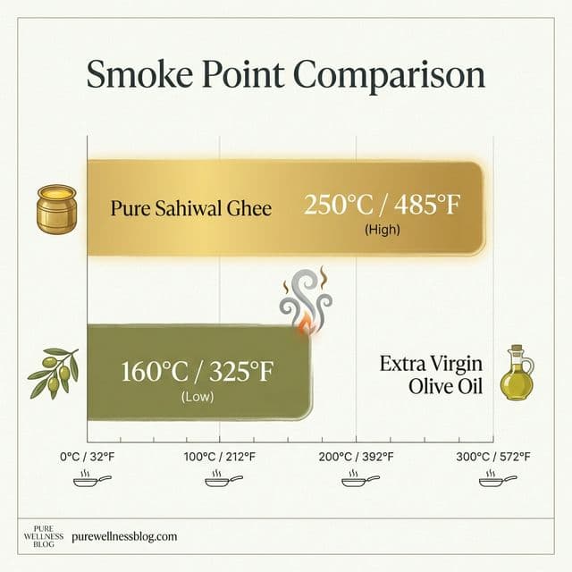 The Smoke Point Deception: Why Ghee Outperforms Olive Oil